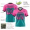 Gradient0751-2 Custom Pink Teal-Black Authentic Gradient Square Shape Flag Football Jersey