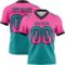 Gradient0751 Custom Pink Teal-Black Authentic Gradient Square Shape Flag Football Jersey