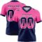 Gradient0753 Custom Pink Navy-White Authentic Gradient Square Shape Flag Football Jersey