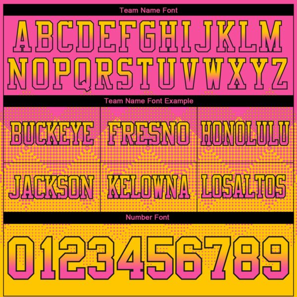 Gradient0756-3 Custom Pink Yellow-Black Authentic Gradient Square Shape Flag Football Jersey