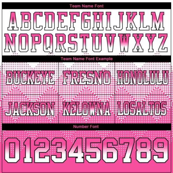 Custom White Pink-Black Authentic Gradient Square Shape Flag Football Jersey