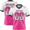Gradient0759 Custom White Pink-Black Authentic Gradient Square Shape Flag Football Jersey