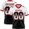 Custom White Black-Red Authentic Gradient Square Shape Flag Football Jersey