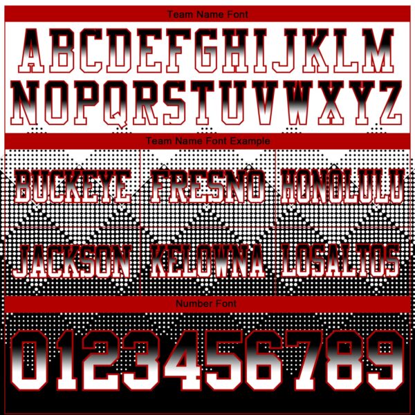 Custom White Black-Red Authentic Gradient Square Shape Flag Football Jersey