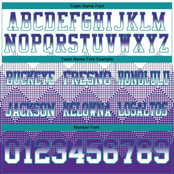 Custom White Purple-Teal Authentic Gradient Square Shape Flag Football Jersey