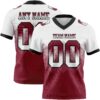 Custom White Crimson-Black Authentic Gradient Square Shape Flag Football Jersey