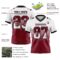 Gradient0762-2 Custom White Crimson-Black Authentic Gradient Square Shape Flag Football Jersey