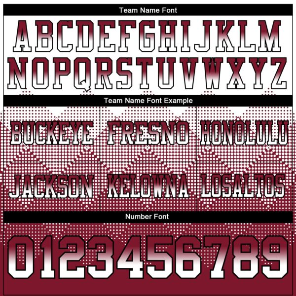 Custom White Crimson-Black Authentic Gradient Square Shape Flag Football Jersey