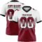 Gradient0762 Custom White Crimson-Black Authentic Gradient Square Shape Flag Football Jersey