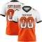 Gradient0763 Custom White Orange-Black Authentic Gradient Square Shape Flag Football Jersey