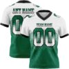 Custom White Kelly Green-Black Authentic Gradient Square Shape Flag Football Jersey