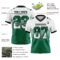 Gradient0764-2 Custom White Kelly Green-Black Authentic Gradient Square Shape Flag Football Jersey