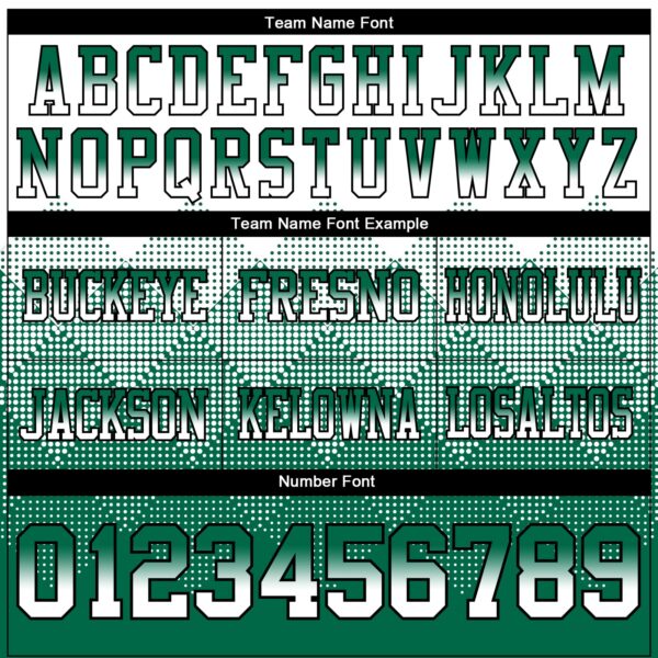 Custom White Kelly Green-Black Authentic Gradient Square Shape Flag Football Jersey