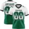 Gradient0764 Custom White Kelly Green-Black Authentic Gradient Square Shape Flag Football Jersey