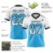 Gradient0766-2 Custom White Sky Blue-Black Authentic Gradient Square Shape Flag Football Jersey