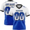 Custom White Thunder Blue-Black Authentic Gradient Square Shape Flag Football Jersey