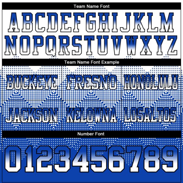 Custom White Thunder Blue-Black Authentic Gradient Square Shape Flag Football Jersey