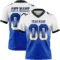 Gradient0768 Custom White Thunder Blue-Black Authentic Gradient Square Shape Flag Football Jersey