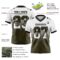 Gradient0769-2 Custom White Olive-Black Authentic Gradient Square Shape Flag Football Jersey
