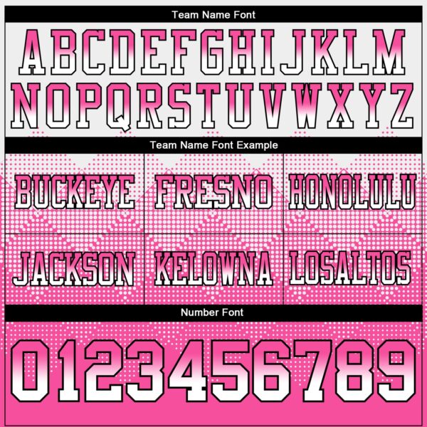 Custom White Hot Pink-Black Authentic Gradient Square Shape Flag Football Jersey