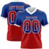 Custom Royal Red-White Authentic Gradient Square Shape Flag Football Jersey