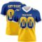 Gradient0772 Custom Royal Yellow-White Authentic Gradient Square Shape Flag Football Jersey