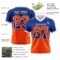Gradient0773-2 Custom Royal Orange-White Authentic Gradient Square Shape Flag Football Jersey