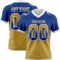 Gradient0774 Custom Royal Old Gold-White Authentic Gradient Square Shape Flag Football Jersey