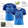 Custom Royal Powder Blue-White Authentic Gradient Square Shape Flag Football Jersey