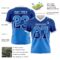Gradient0775-2 Custom Royal Powder Blue-White Authentic Gradient Square Shape Flag Football Jersey