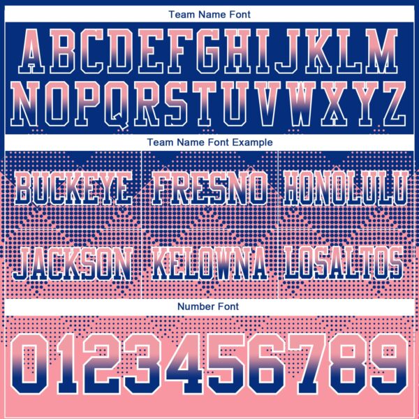 Custom Royal Medium Pink-White Authentic Gradient Square Shape Flag Football Jersey