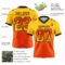 Gradient0785-2 Custom Yellow Orange-Black Authentic Gradient Square Shape Flag Football Jersey