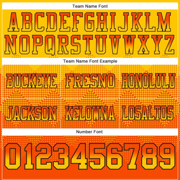 Custom Yellow Orange-Black Authentic Gradient Square Shape Flag Football Jersey