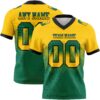 Custom Yellow Kelly Green-Black Authentic Gradient Square Shape Flag Football Jersey