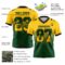 Gradient0787-2 Custom Yellow Green-Black Authentic Gradient Square Shape Flag Football Jersey