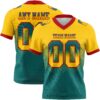 Gradient0790 Custom Yellow Teal-Red Authentic Gradient Square Shape Flag Football Jersey