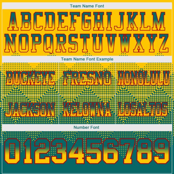 Custom Yellow Teal-Red Authentic Gradient Square Shape Flag Football Jersey