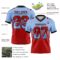 Gradient0794-2 Custom Light Blue Red-Black Authentic Gradient Square Shape Flag Football Jersey