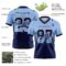 Gradient0797-2 Custom Light Blue Navy-White Authentic Gradient Square Shape Flag Football Jersey