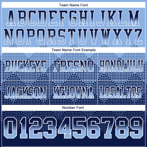 Custom Light Blue Navy-White Authentic Gradient Square Shape Flag Football Jersey