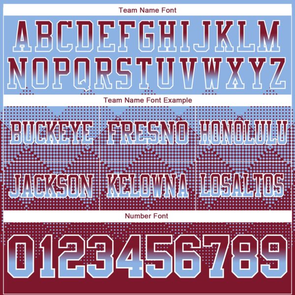 Custom Light Blue Crimson-White Authentic Gradient Square Shape Flag Football Jersey