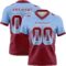 Gradient0800 Custom Light Blue Crimson-White Authentic Gradient Square Shape Flag Football Jersey