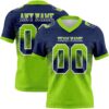 Custom Navy Neon Green-White Authentic Gradient Square Shape Flag Football Jersey