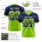 Gradient0805-2 Custom Navy Neon Green-White Authentic Gradient Square Shape Flag Football Jersey