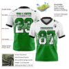 Gradient0811-2 Custom White Grass Green-Black Authentic Gradient Square Shape Flag Football Jersey