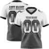 Custom White Steel Gray-Black Authentic Gradient Square Shape Flag Football Jersey
