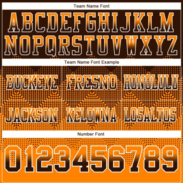 Custom Brown Orange-White Authentic Gradient Square Shape Flag Football Jersey