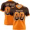 Gradient0817 Custom Brown Orange-White Authentic Gradient Square Shape Flag Football Jersey