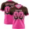 Gradient0818 Custom Brown Pink-White Authentic Gradient Square Shape Flag Football Jersey