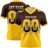 Gradient0819 Custom Brown Yellow-White Authentic Gradient Square Shape Flag Football Jersey